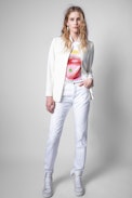 Tom Voltaire Happy T-Shirt - Woman’s oversized white printed Zadig&Voltaire T-Shirt.