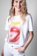 Tom Voltaire Happy T-Shirt - Woman’s oversized white printed Zadig&Voltaire T-Shirt.