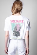 Tom Voltaire Happy T-Shirt - Woman’s oversized white printed Zadig&Voltaire T-Shirt.