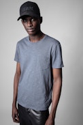 T-shirt Stockholm - T-shirt en coton bleu à manches courtes homme