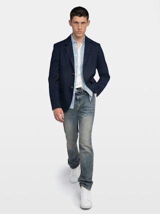 Vanilleh Blazer - Cropped blazer jacket with single-breasted closure.