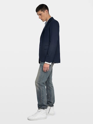 Vanilleh Blazer - Cropped blazer jacket with single-breasted closure.