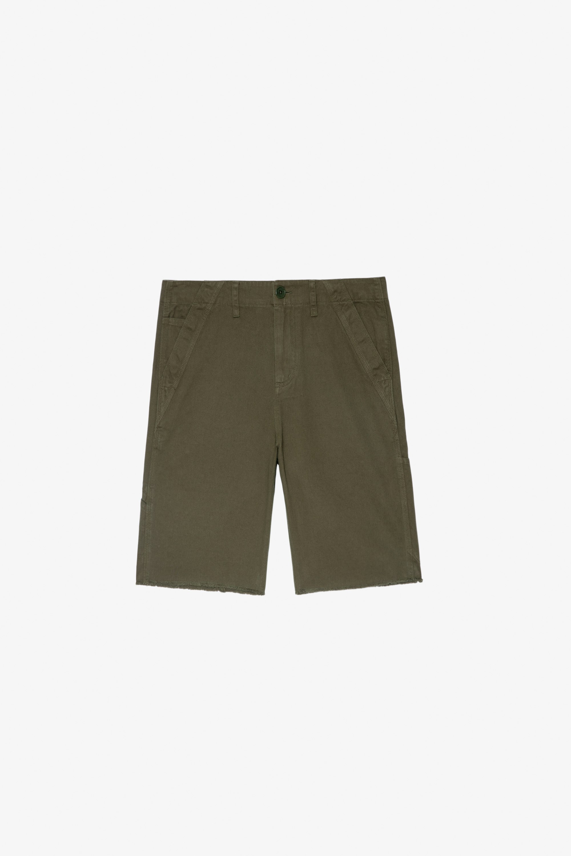 Parks Shorts Men's cargo shorts in khaki cotton with multiple pockets