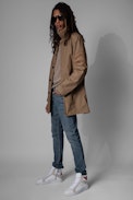 Martin Jacket - Men's buttoned jacket in beige cotton