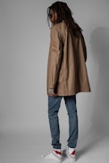 Martin Jacket - Men's buttoned jacket in beige cotton