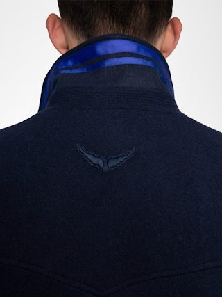 Mollys Coat - Short double-breasted coat with wing badge on the back.