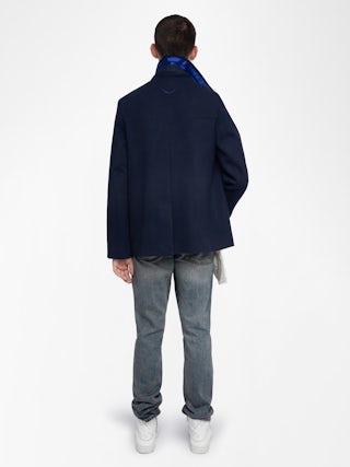 Mollys Coat - Short double-breasted coat with wing badge on the back.