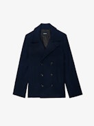 Mollys Coat - Short double-breasted coat with wing badge on the back.