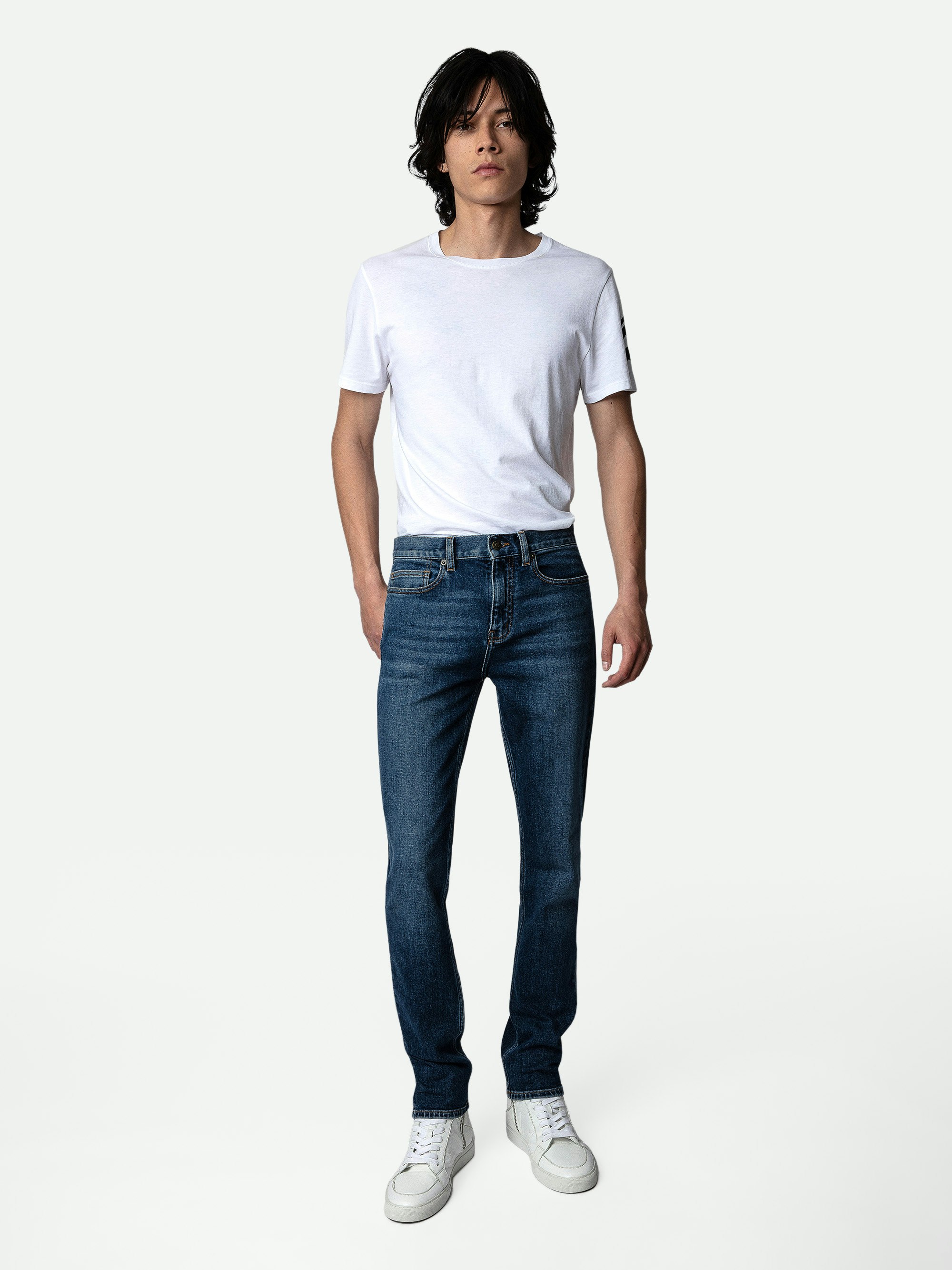 Jeans Steeve - Jeans regular in denim blu da uomo