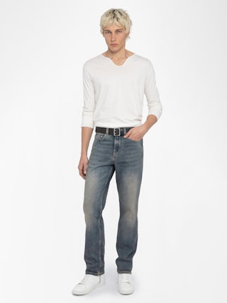 John Jeans - Straight jeans with zip and button fastening at the waistband.