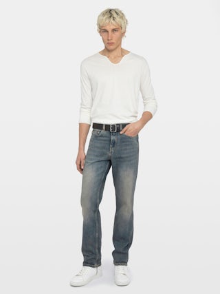 John Jeans - Straight jeans with zip and button fastening at the waistband.