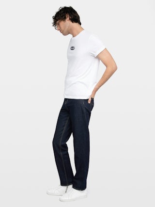 Jean John - Straight raw denim jeans with zip fastening.