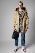 Keanu Parka - Men's reversible cotton military parka in beige camouflage