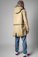 Keanu Parka - Men's reversible cotton military parka in beige camouflage