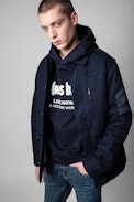 Giacca Kido Amo Heavy Arrow - Giacca militare reversibile blu navy, uomo