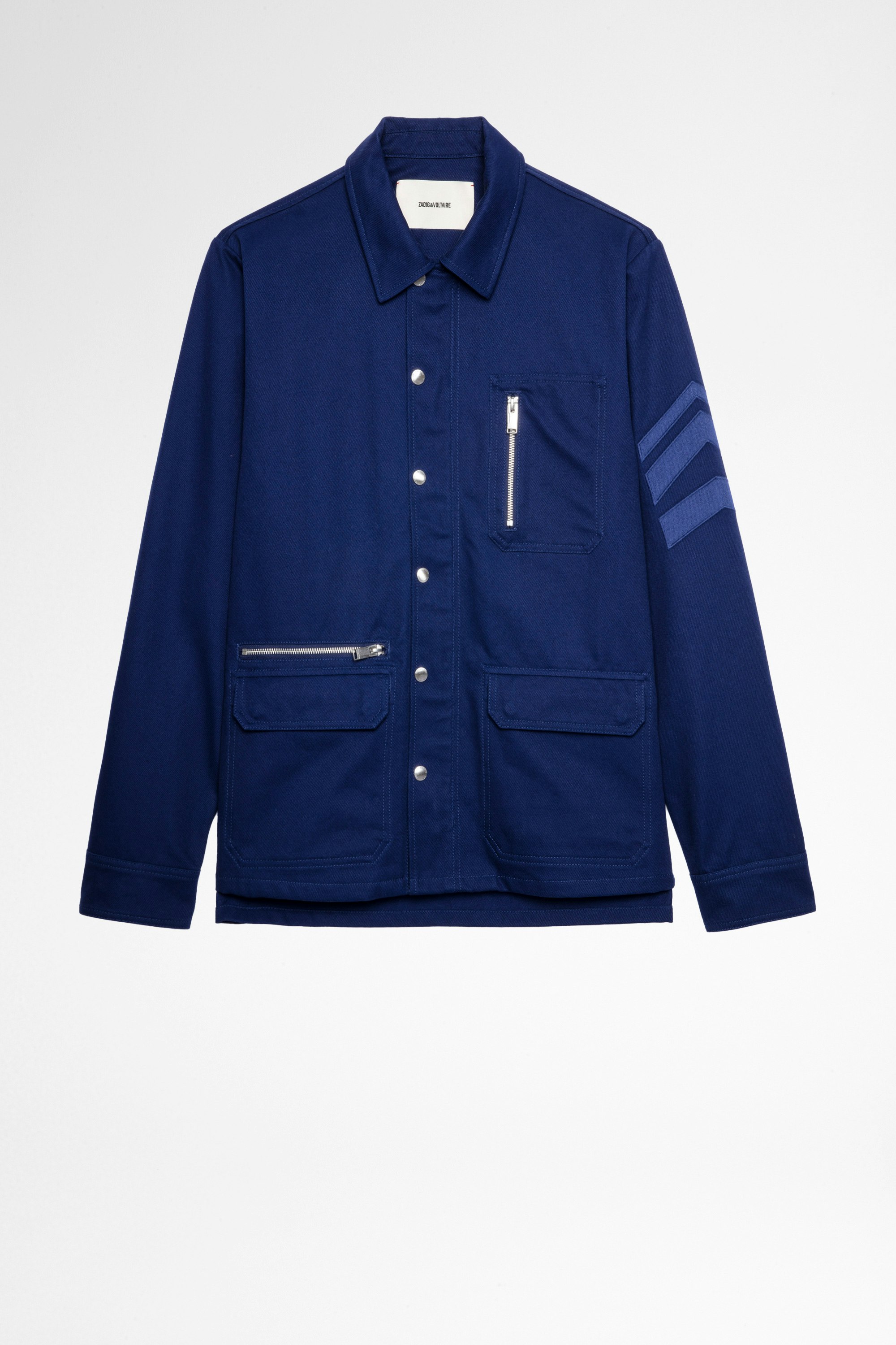 Bertie Jacket Men's royal blue cotton jacket with arrow pattern
