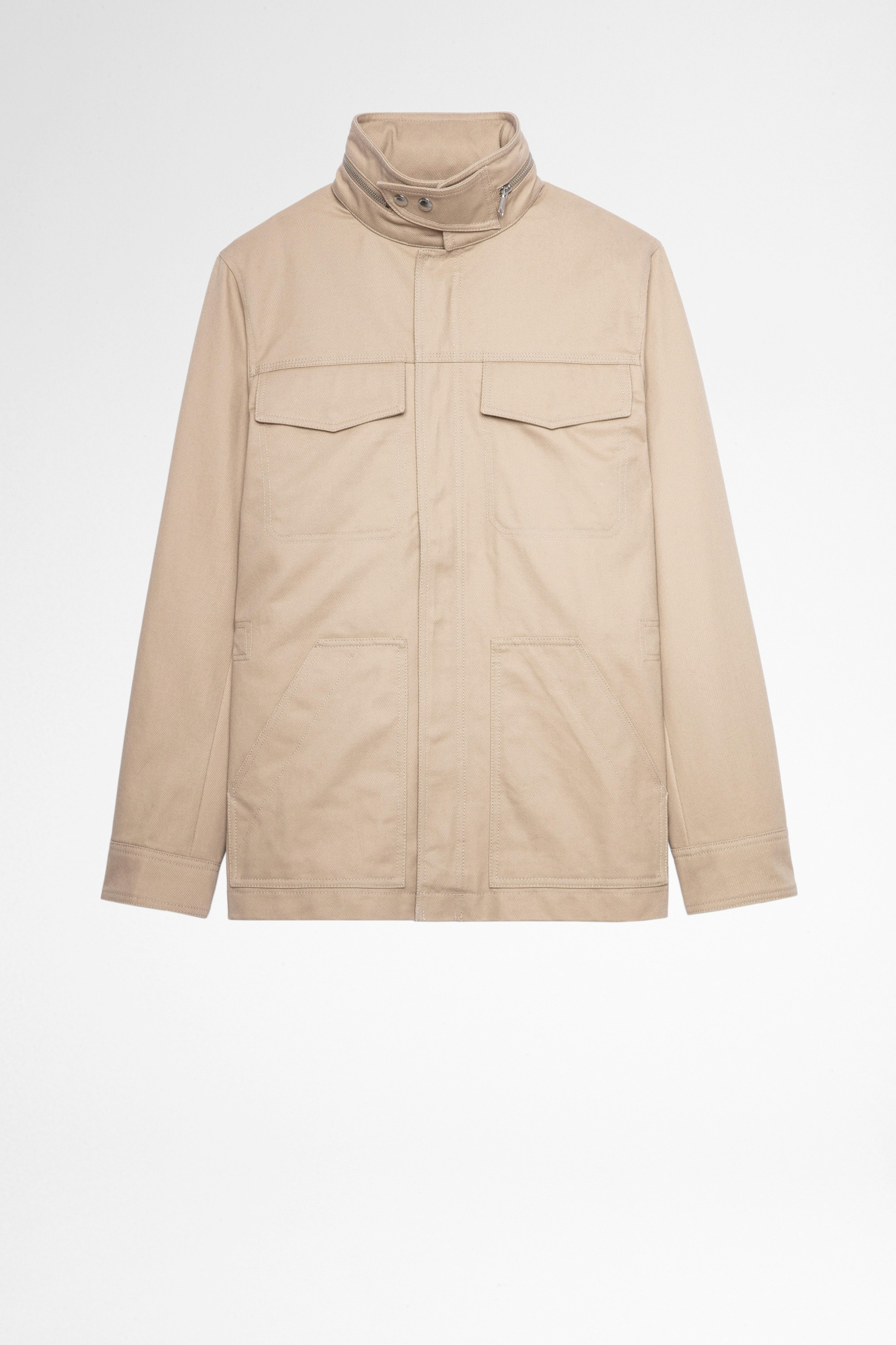 Bernie Jacket Men's beige cotton jacket with arrow pattern