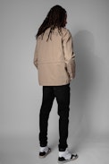 Bernie Jacket - Men's beige cotton jacket with arrow pattern