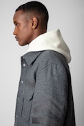 Bali Jacket - Men's grey marl felt overshirt jacket