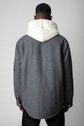 Bali Jacket - Men's grey marl felt overshirt jacket