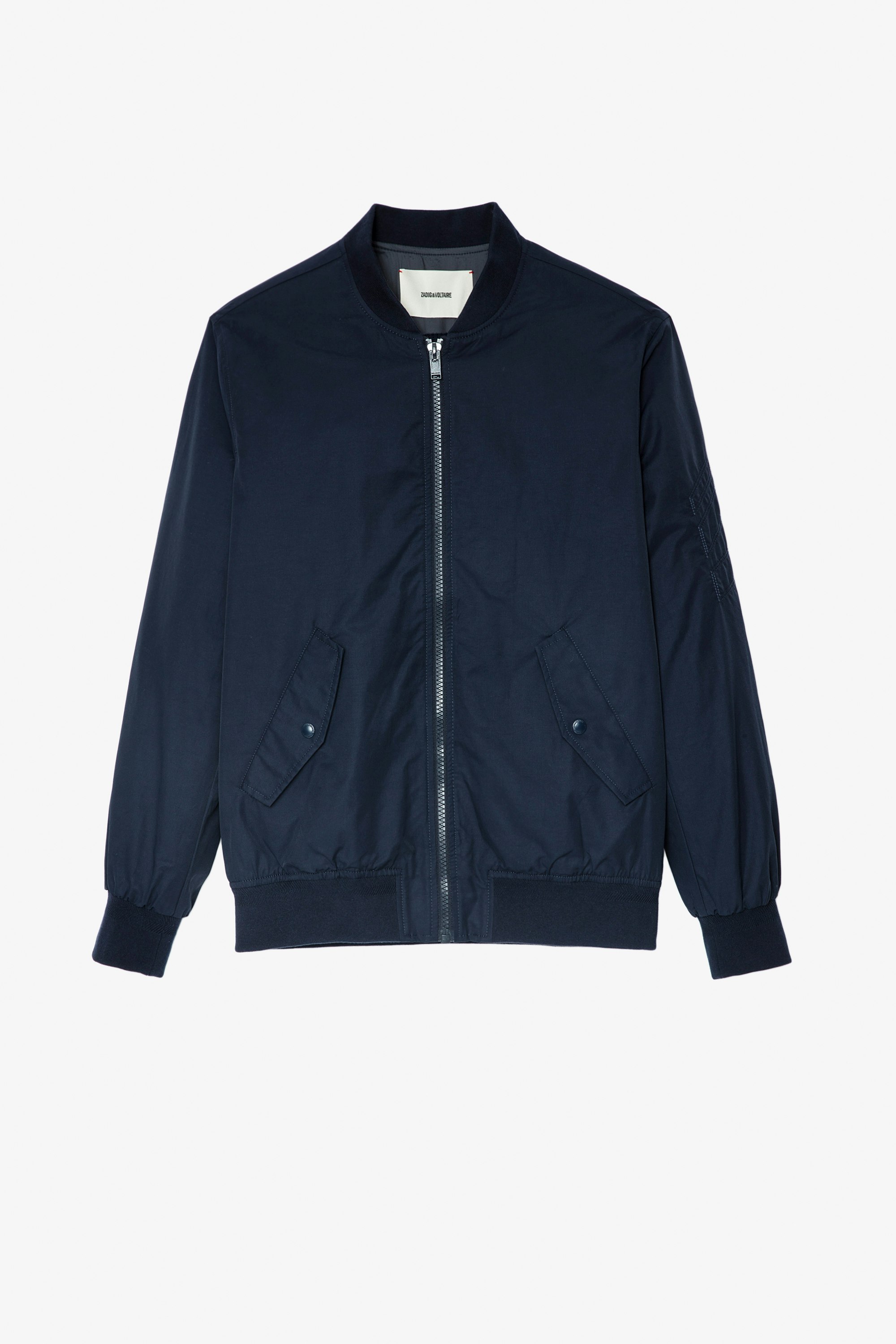 Mate Bomber Jacket Men's navy-blue bomber jacket with arrows on the left sleeve