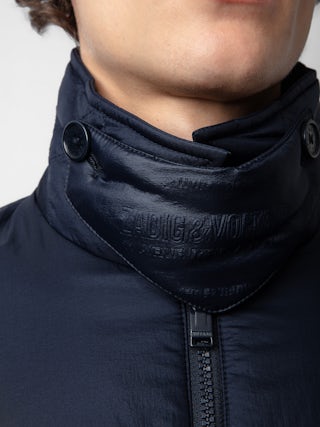 Back Jacket - Quilted jacket with high collar and long sleeves.