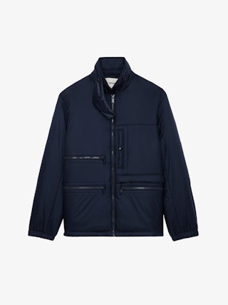 Back Jacket - Quilted jacket with high collar and long sleeves.