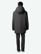Parka Kobel - Parka grigio di media lunghezza con cappuccio, collo alto, sottopatta distintiva e stemma Studio.