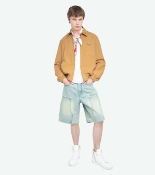 Loann Jacket - Zipped jacket with long sleeves, wing embroidery, collar embroidery and western-style back cut.