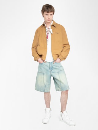 Loann Jacket - Zipped jacket with long sleeves, wing embroidery, collar embroidery and western-style back cut.