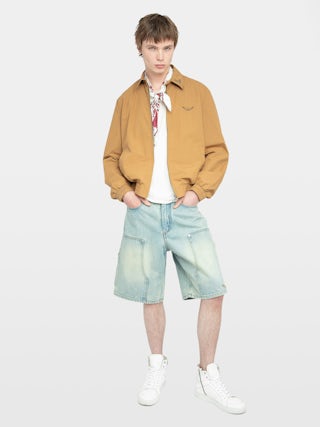 Loann Jacket - Zipped jacket with long sleeves, wing embroidery, collar embroidery and western-style back cut.