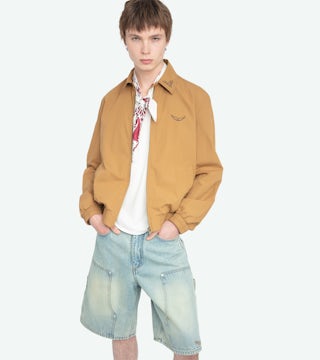 Loann Jacket - Zipped jacket with long sleeves, wing embroidery, collar embroidery and western-style back cut.