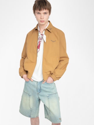 Loann Jacket - Zipped jacket with long sleeves, wing embroidery, collar embroidery and western-style back cut.