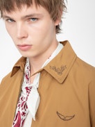 Loann Jacket - Zipped jacket with long sleeves, wing embroidery, collar embroidery and western-style back cut.