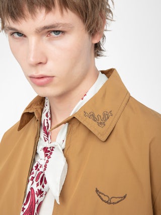 Loann Jacket - Zipped jacket with long sleeves, wing embroidery, collar embroidery and western-style back cut.
