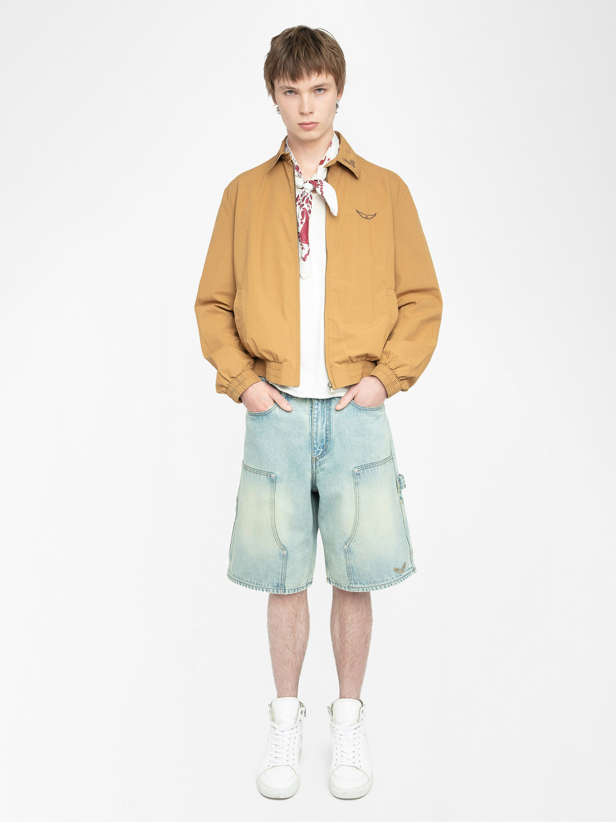 Loann Jacket - Zipped jacket with long sleeves, wing embroidery, collar embroidery and western-style back cut.