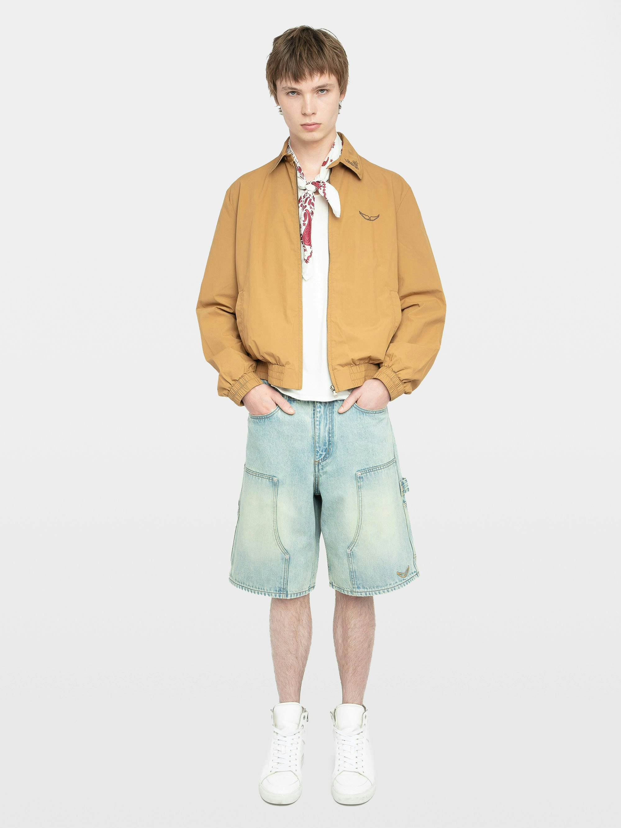 Loann Jacket - Zipped jacket with long sleeves, wing embroidery, collar embroidery and western-style back cut.