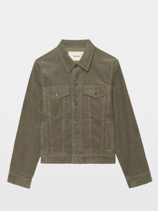 Blouson Bases Velours - Blouson en velour, manches longues à fermeture boutonnée avec broderies ailes au dos.
