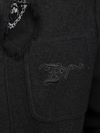 Blouson Venezia 100% Laine - Blouson en laine bouillie légère en simple boutonnage, poches plaquées avec signature broderie ZV.