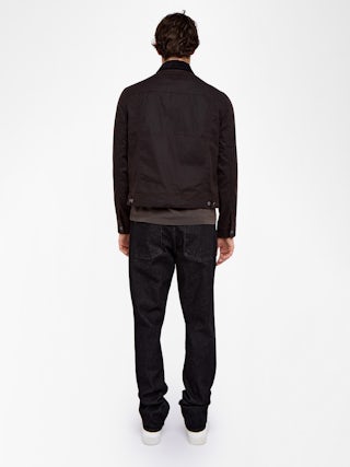 Bases Jacket - jacket in coated cotton, long sleeves with button closure and wing embroideries on the back.