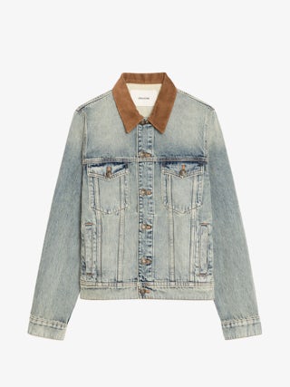 Jacket Bases Denim - Denim jacket with embossed wings at back, long sleeves and button fastening.