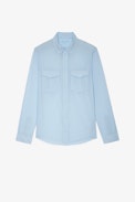 Camicia Thibault - Camicia classica in cotone celeste - Uomo