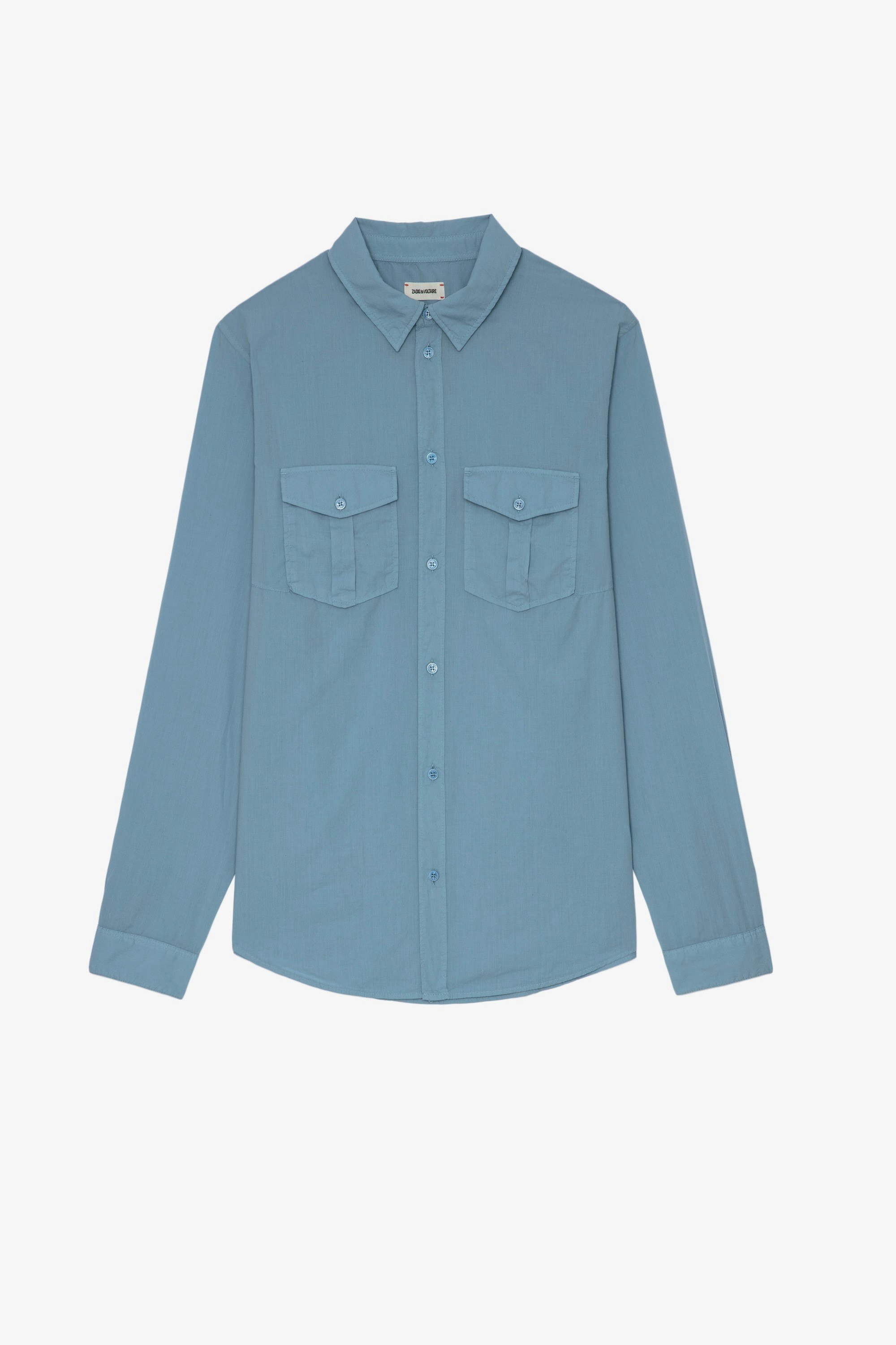 Camisa Thibaut Camisa de hombre de algodón azul celeste