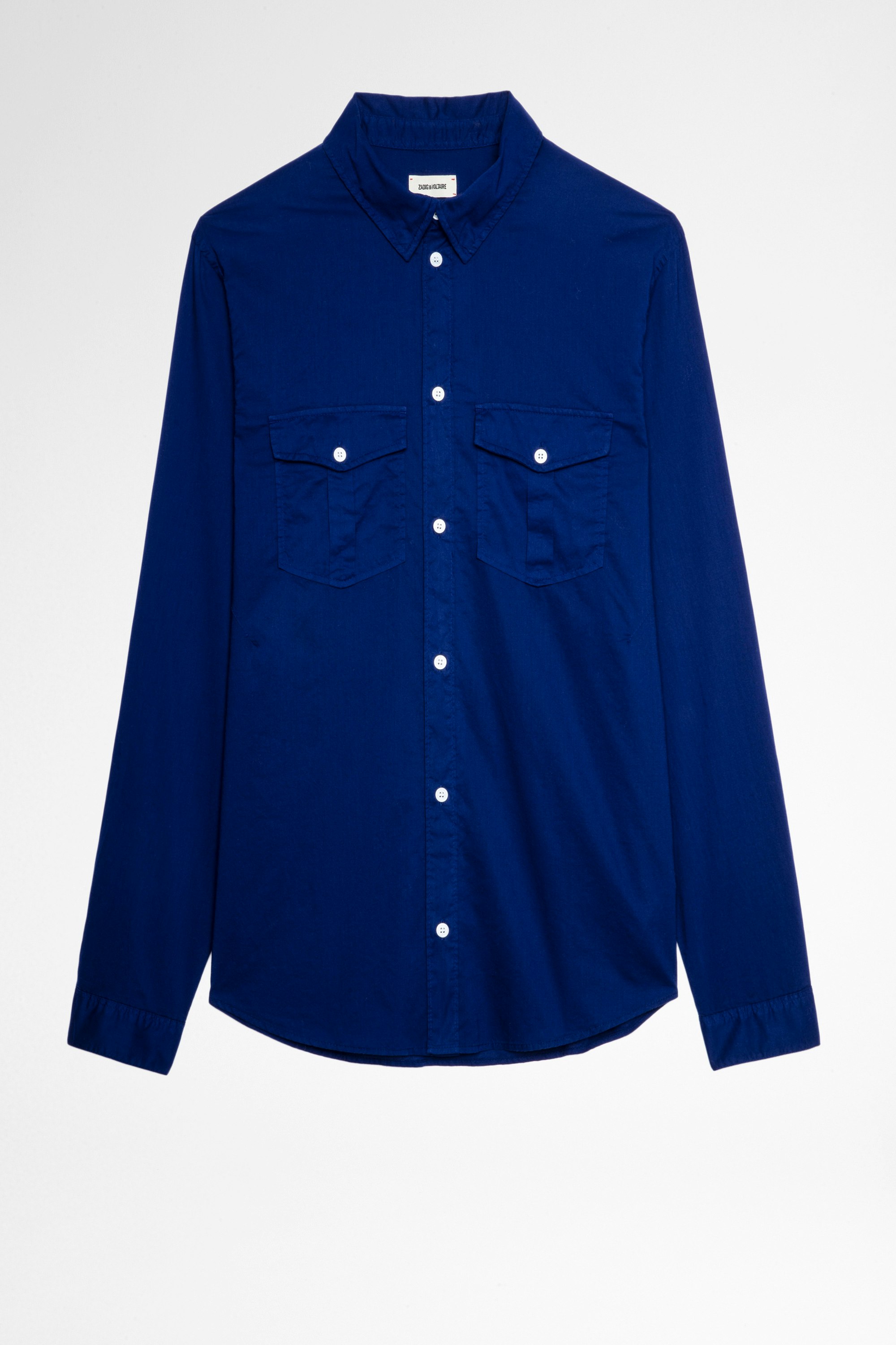 Camicia Thibaut Camicia in cotone blu reale uomo