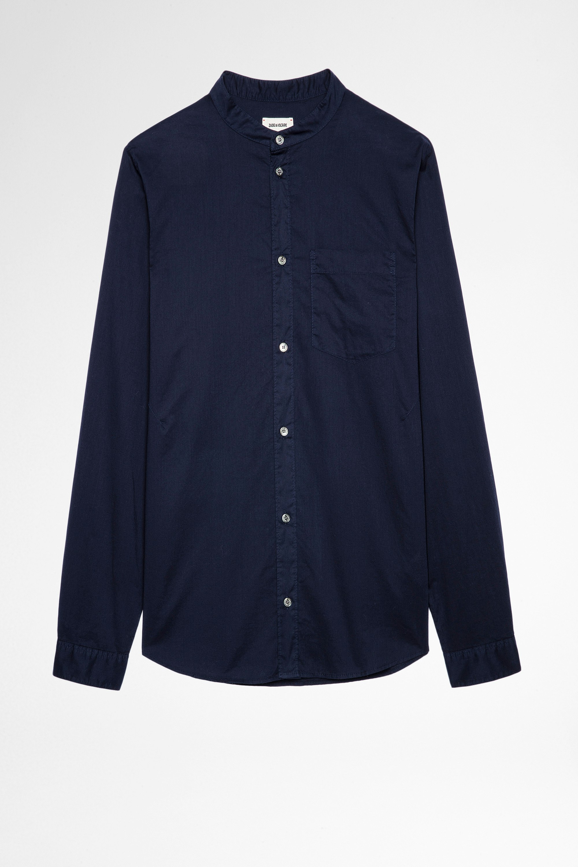 Camisa Thibaut Camisa de algodón azul marino para hombre