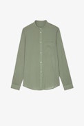 Camisa Thibault - Camisa militar verde de algodón abotonada para hombre.