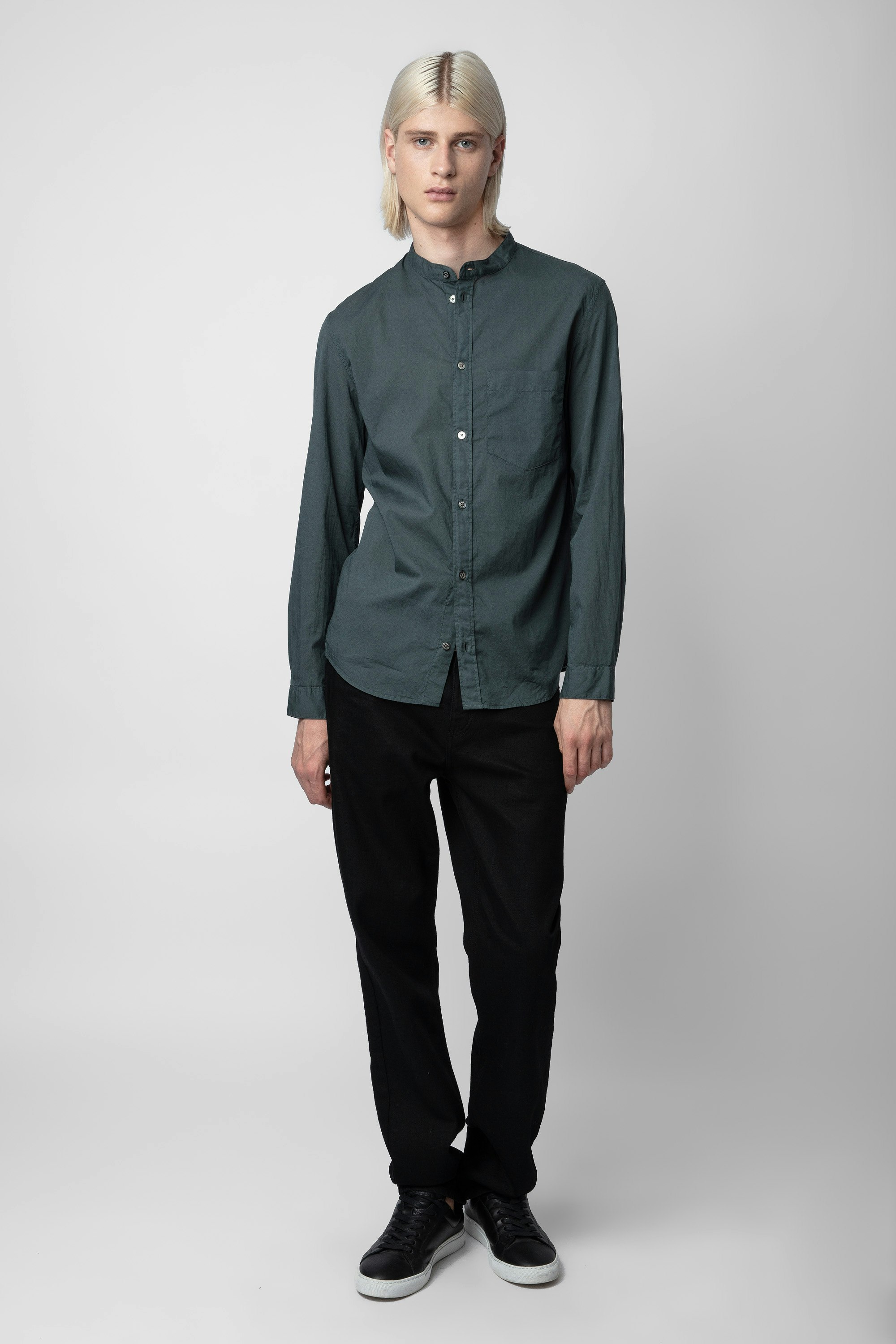 Camicia Thibault - Camicia in cotone verde da uomo.