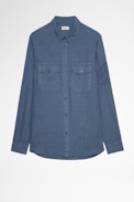 Chemise Serge Lin - Chemise en lin bleu Homme