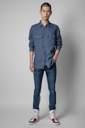 Chemise Serge Lin - Chemise en lin bleu Homme