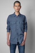 Chemise Serge Lin - Chemise en lin bleu Homme